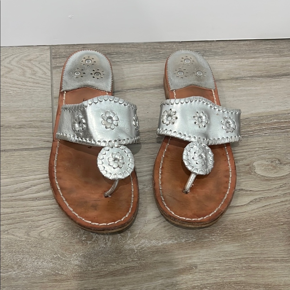 Jack Rogers Silver Sandals with Elegant Design